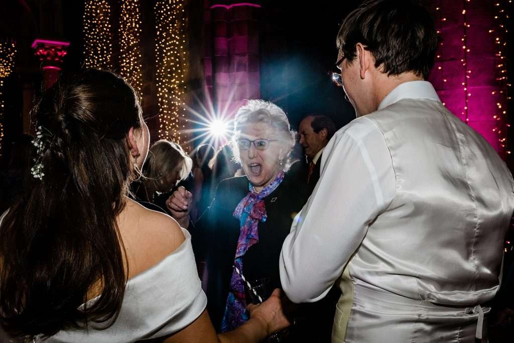 wedding guests dancing to The Fabulous Hurricanes