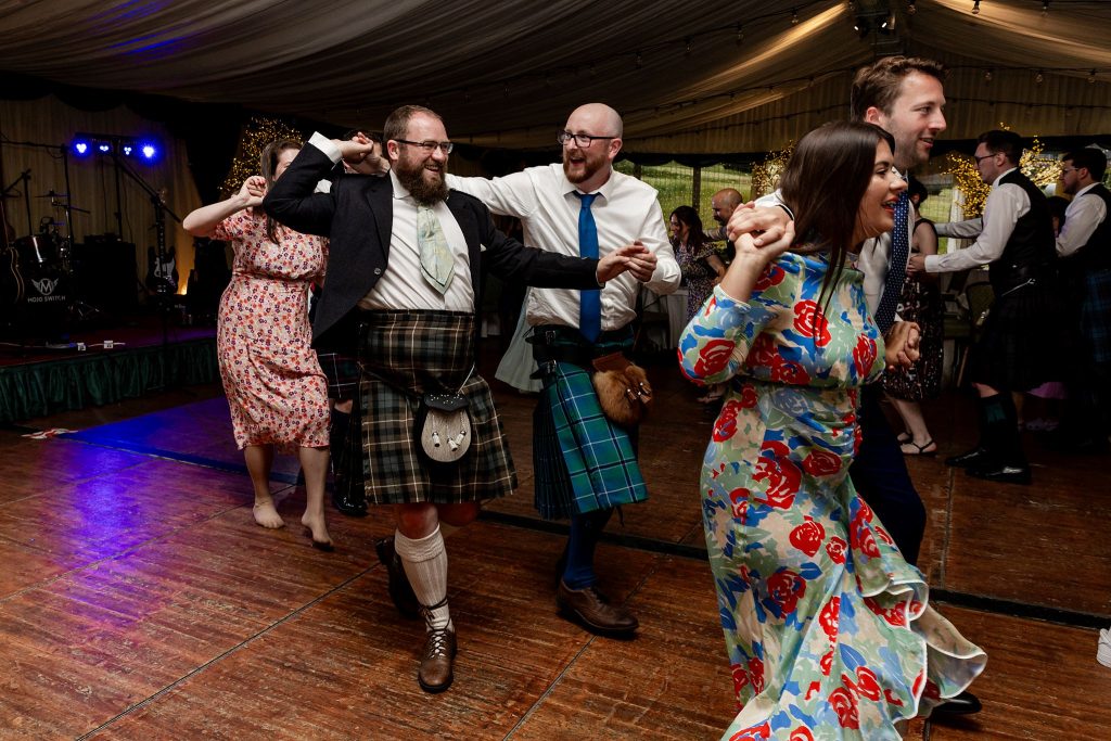 Scottish dancing  at a wedding at Fingask Castle, Perthshire