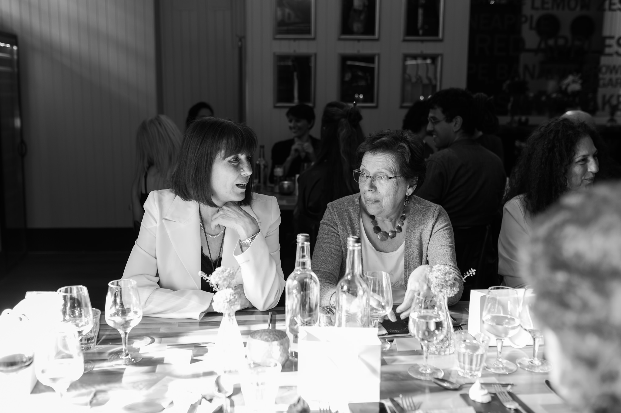 guests chatting at wedding reception at Cannonball Restaurant in Edinburgh