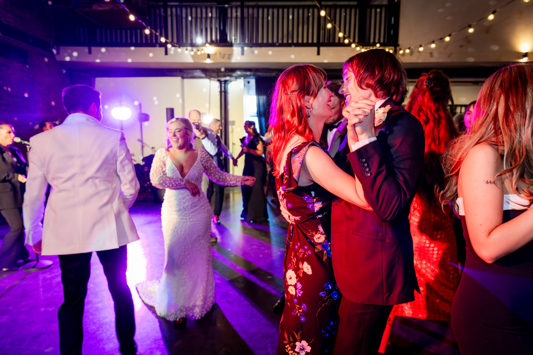people dancing at a wedding at The Engine Works, Glasgow 