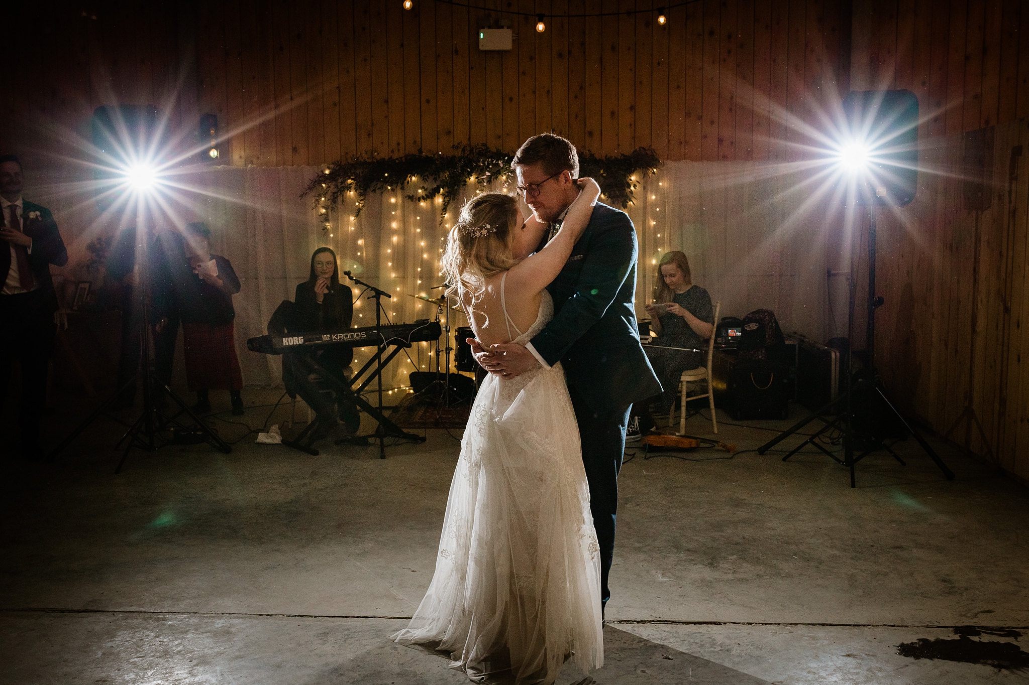 first dance at a barn wedding at Carrick Castle Estate in Scotland