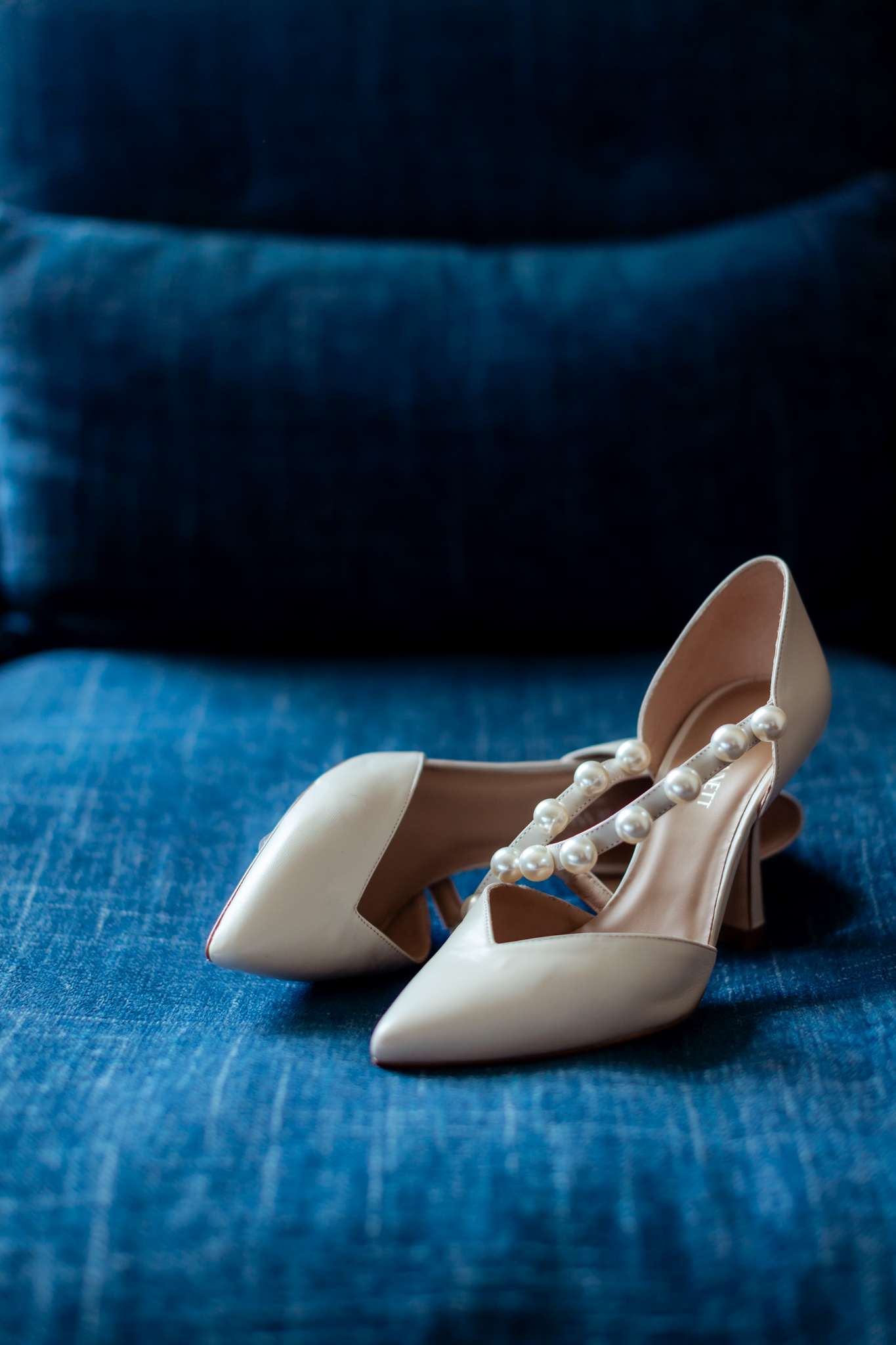 ivory satin L.K. Bennett wedding shoes