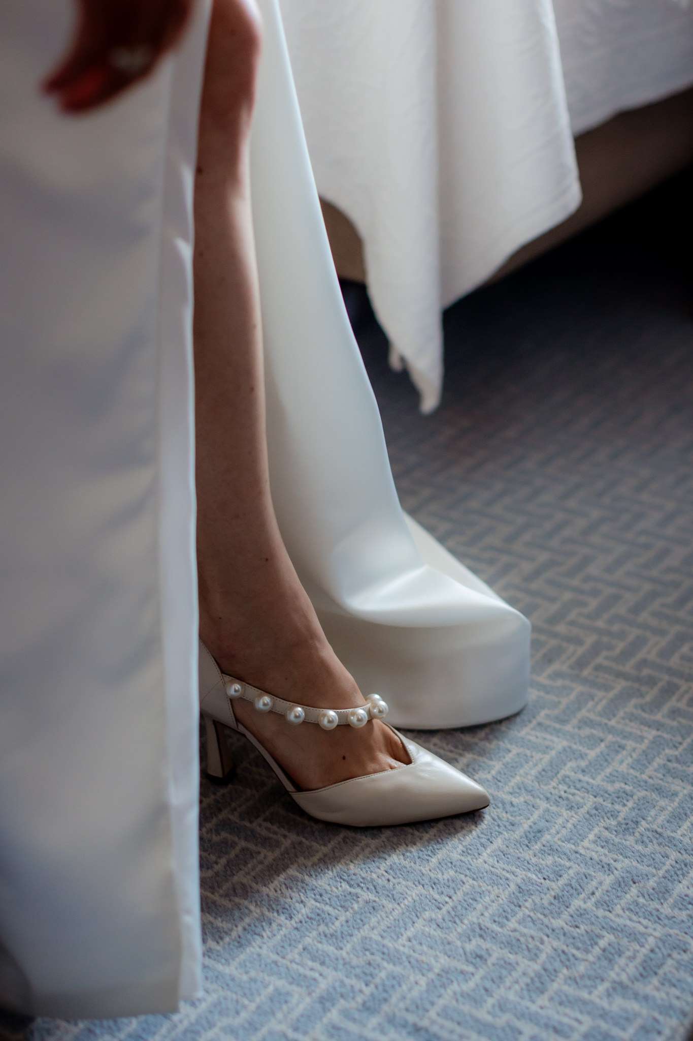 brides leg and foot with her shoe