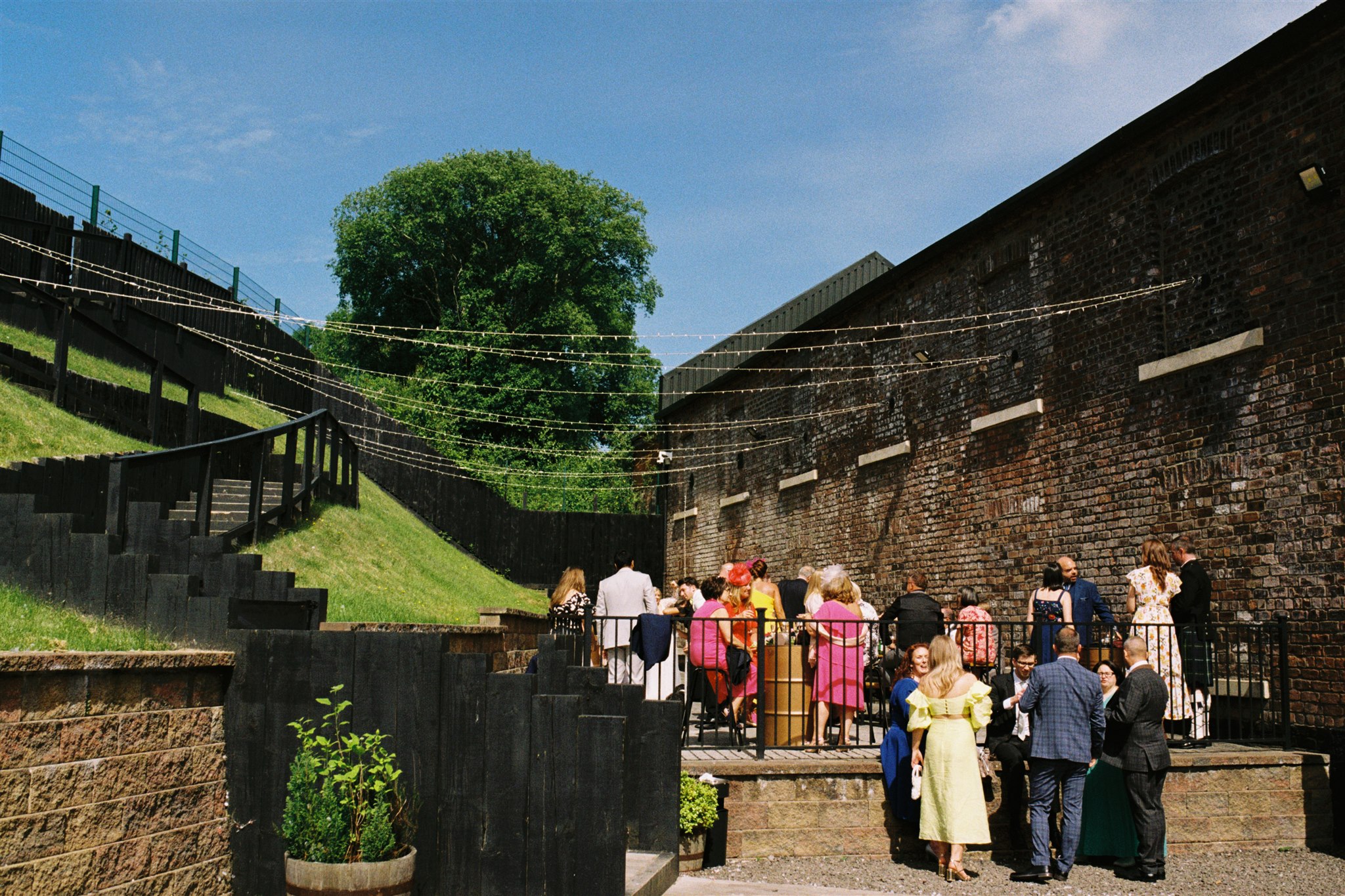 analogue film photography of a wedding reception at Glasgow Engine Works, Scotland