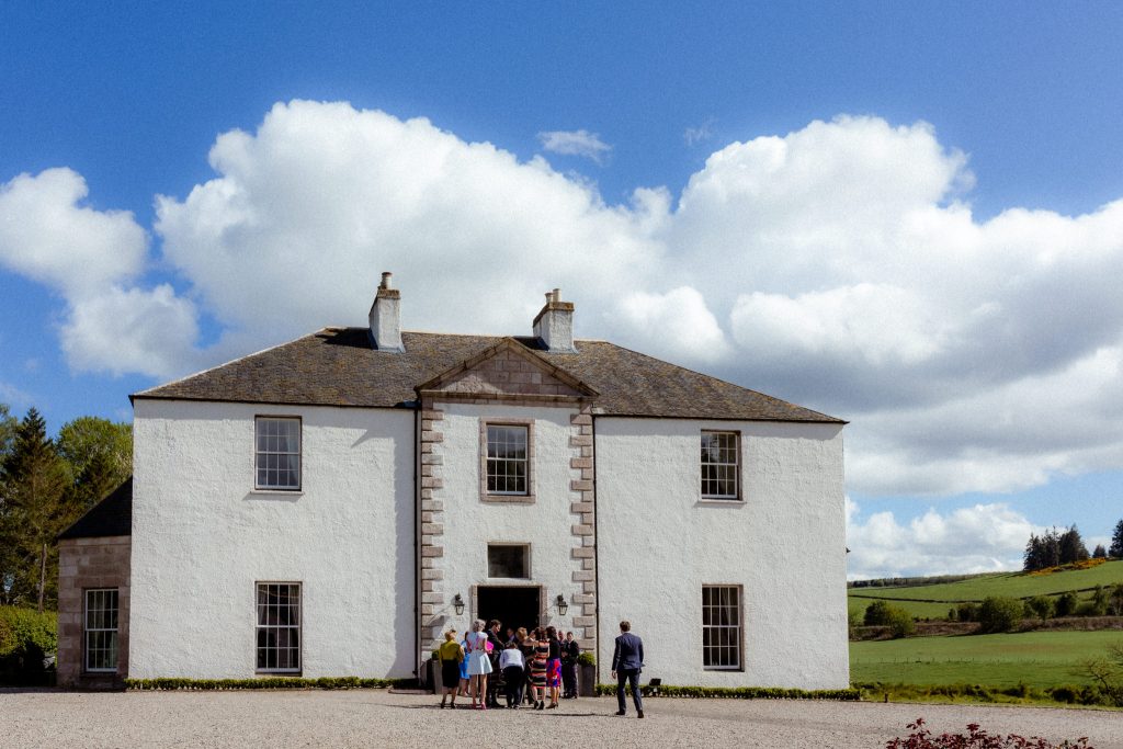 view of Logie House on a sunny day, in Aberdeenshire