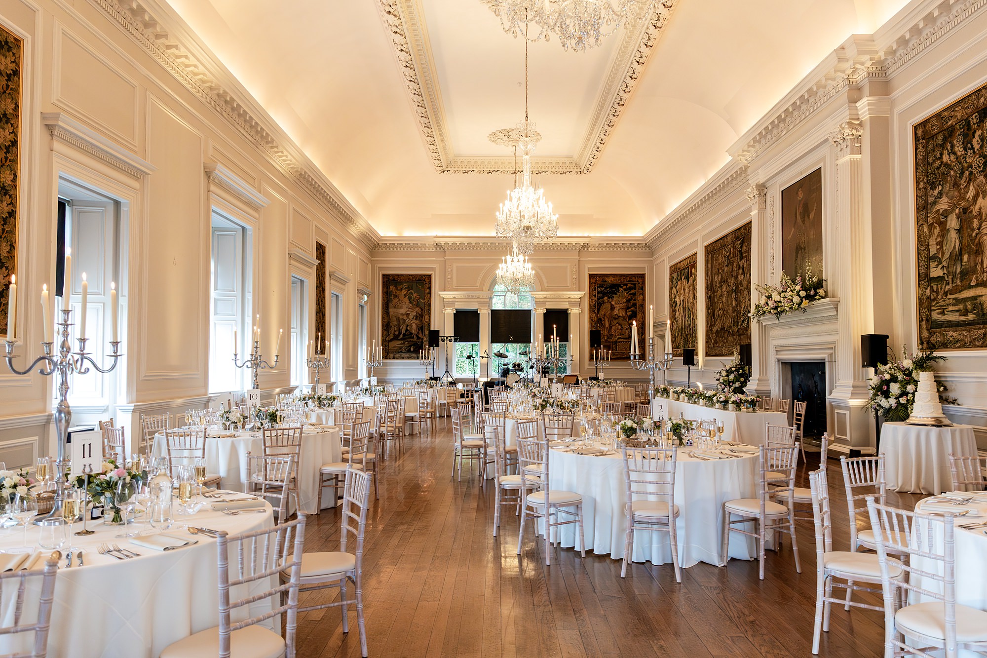Room set for wedding breakfast at Hopetoun House