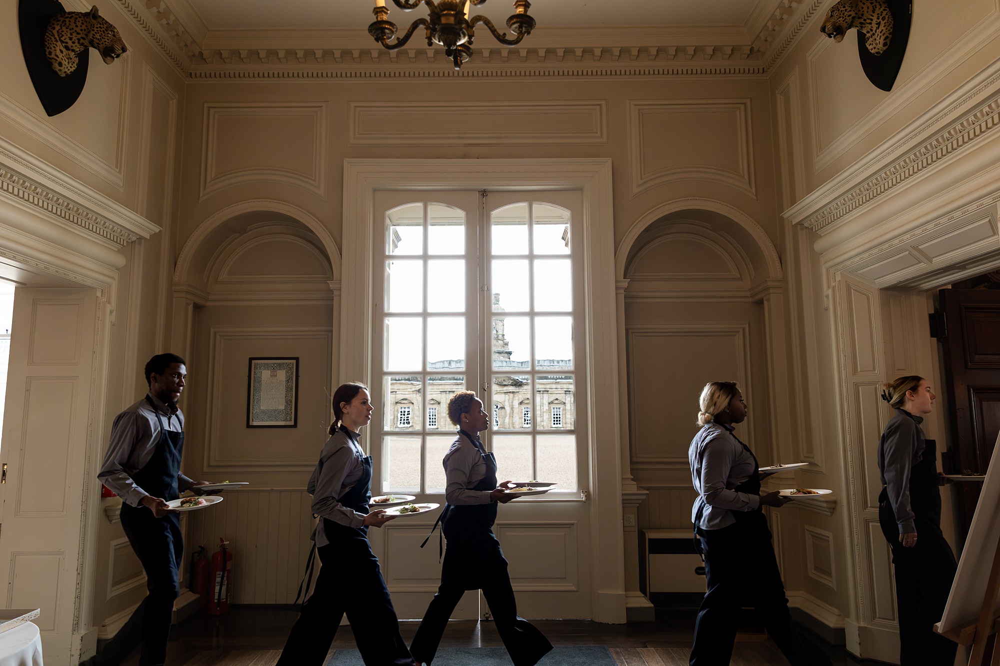 staff serving food at Hopetoun House wedding